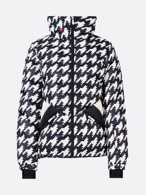 Perfect Moment Houndstooth Black White Ski Duvet Down Jacket Puffer Ski Jacket S